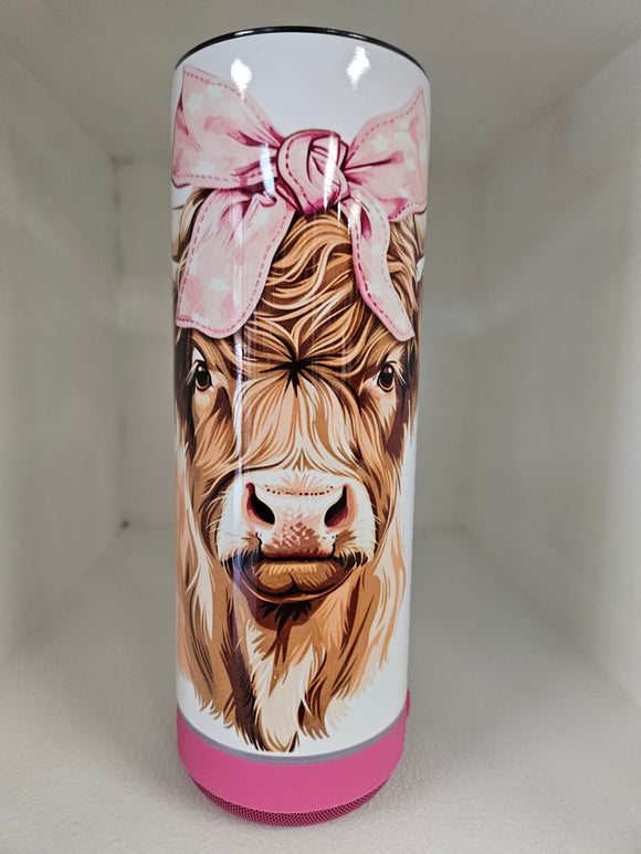 Cow with bow speaker tumbler