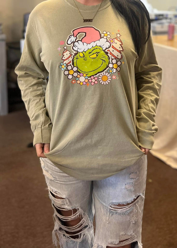 Christmas Grinch Long sleeve Tee