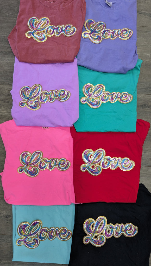 Valentine sequin Love t-shirt