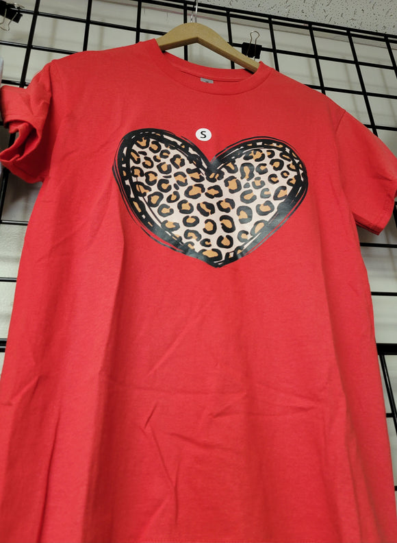 Leopard Heart Short-sleeved tee