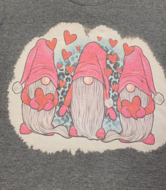 Valentine Gnome Tee bleached