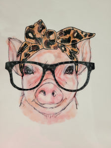 Pig with Bow Tee