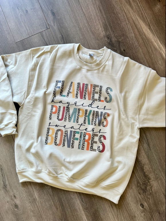Flannels, pumkins, bonfires Sweatshirt