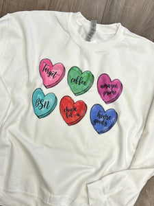 Hearts Sweatshirt- initials are customizable.