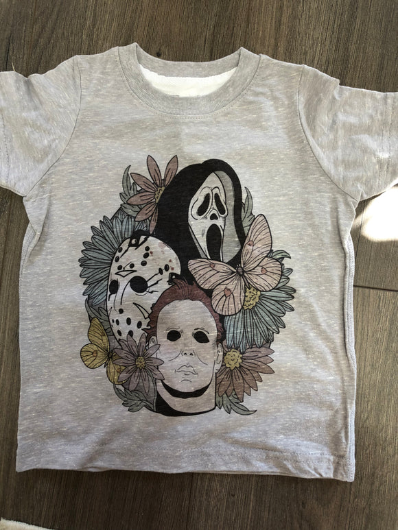 Floral Halloween youth tee